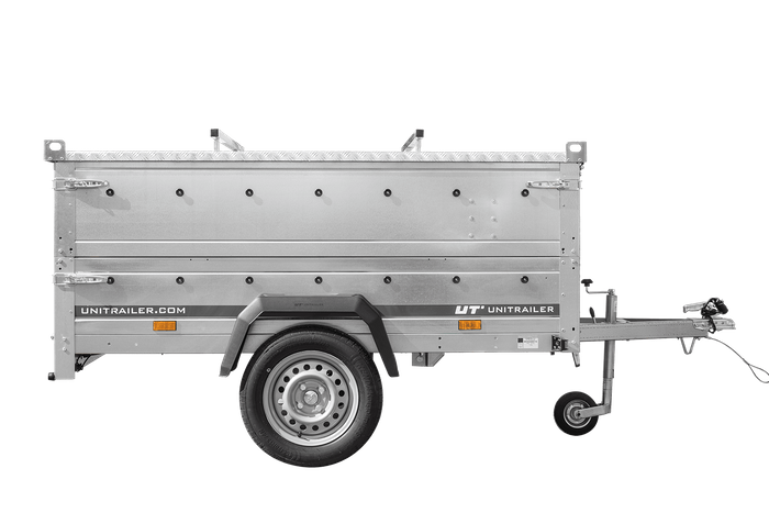 Lehký přívěs 200x125 UNITRAILER GARDEN 201 KIPP s bočnicemi BIS a hliníkovou plachtou