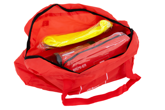 Autolékárnička HERMON: lékárnička, hasicí přístroj, trojúhelník, vesta