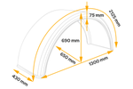 Blatník pro přívěs 19,5-24,5" DOMAR DK1680 podběh kola 1300/430 mm