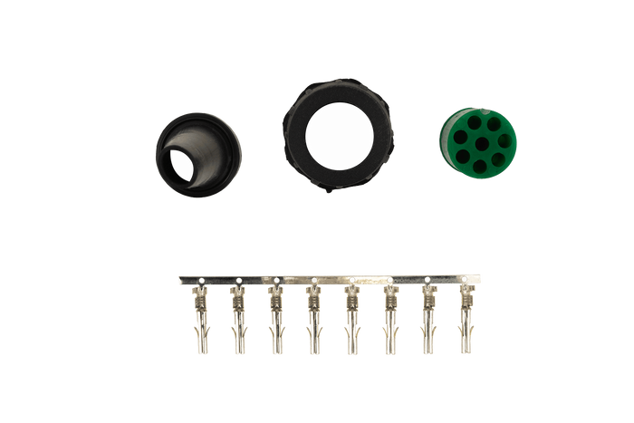 8kolíkový konektor Mantes, zelený, pravý bajonet