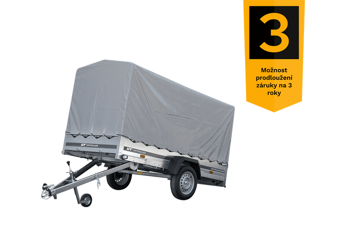 Přívěs pro auto 264x125 UNITRAILER GARDEN 264 KIPP s rámem H-1100 a šedou plachtou