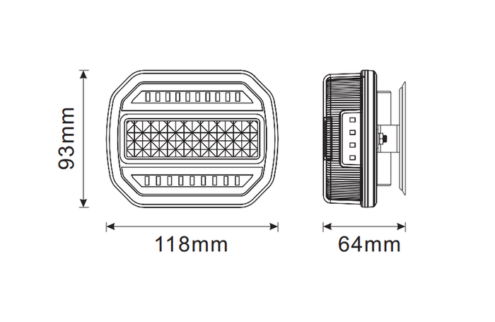 TT TECHNOLOGY zadní světla TT.12018B-CAN LED 4 funkce, magnetické, bezdrátové, CANBUS