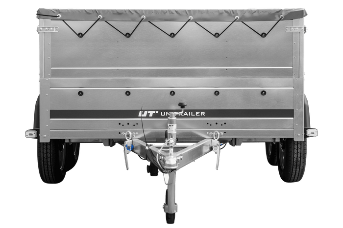 Dvounápravový přívěs 264x150 UNITRAILER GARDEN 265/2 KIPP s bočnicemi BIS, rámem H-0 a šedou plachtou