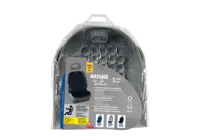 LAMPA Magnetic-Velour Cushion autosedák, šedý, masážní efekt