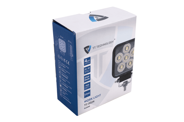 LED pracovní reflektorová svítilna TT TECHNOLOGY BLACK TT.13324 24xLED 1920lm čtvercová