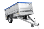 Lehký přívěs 230x125 UNITRAILER FORCE 230 KIPP s bočnicemi BIS, rámem H-0 a modrým krytem
