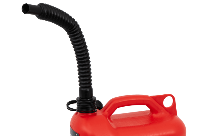 5l plastový kanystr HERMON s trychtýřem, červený