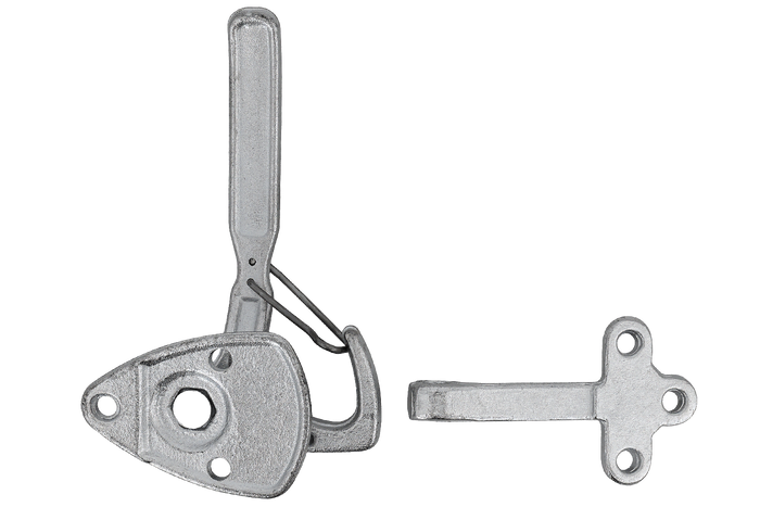 Pravé boční tažné zařízení s upevňovacím prvkem WINTERHOFF WV 20-R + WVG 20-A, kompletní uzavření strany přívěsu
