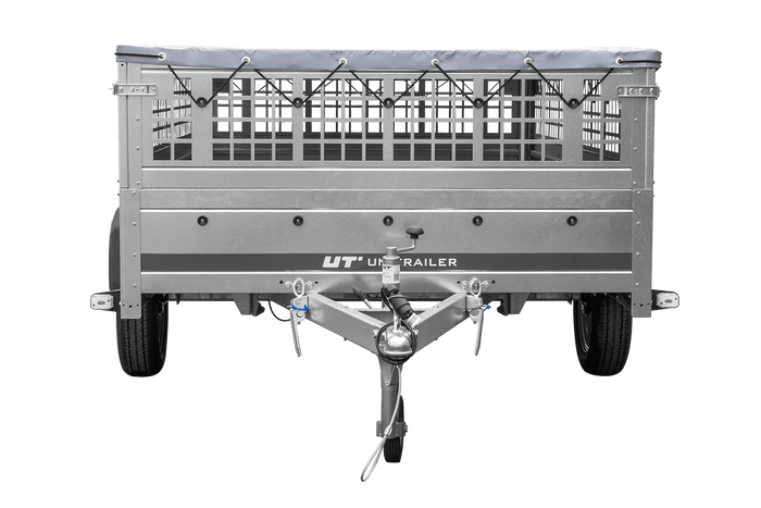 Lehký přívěs 264x150 UNITRAILER GARDEN 265 KIPP s bočnicemi z pletiva, rámem H-0 a šedým krytem