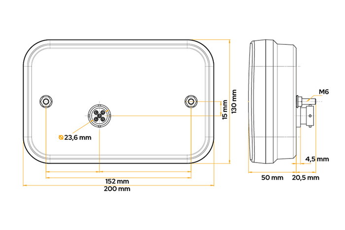 Zadní světlo Fristom FT-270 LED 6 funkcí vpravo