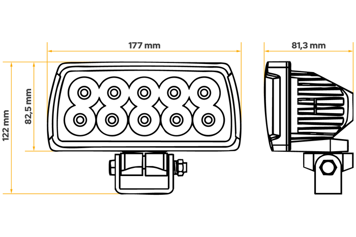 LED reflektor pracovního světla TT Technology TT.13516 10xLED 4000lm pro Massey Ferguson