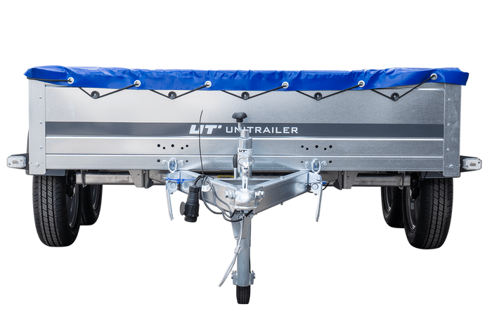 Přívěs pro auto 264x150 UNITRAILER GARDEN 265/2 KIPP s rámem H-0 a modrým krytem