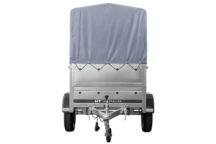 Jednonápravový přívěs 150x106 UNITRAILER GARDEN 150 KIPP s bočnicemi BIS, rámem H-800 a šedým krytem