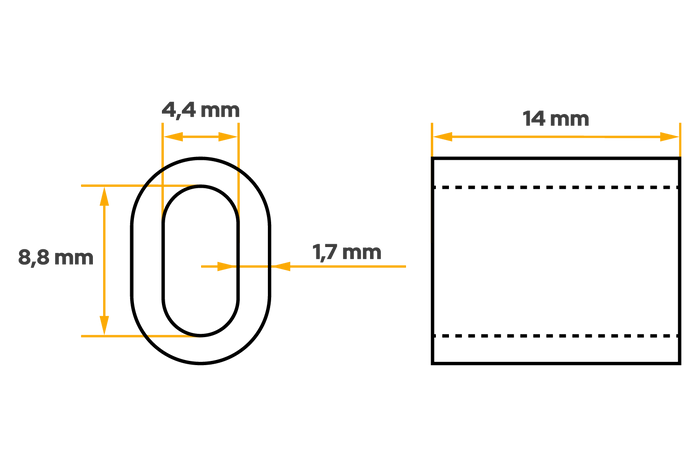 Hliníková spojka pro lana DROMET ZLA.4, objímka pro lana 4 mm