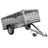 Lehký přívěs na pružinách 230x125 UNITRAILER GARDEN 230/R KIPP s pletivovými bočnicemi, rámem H-0 a šedým krytem