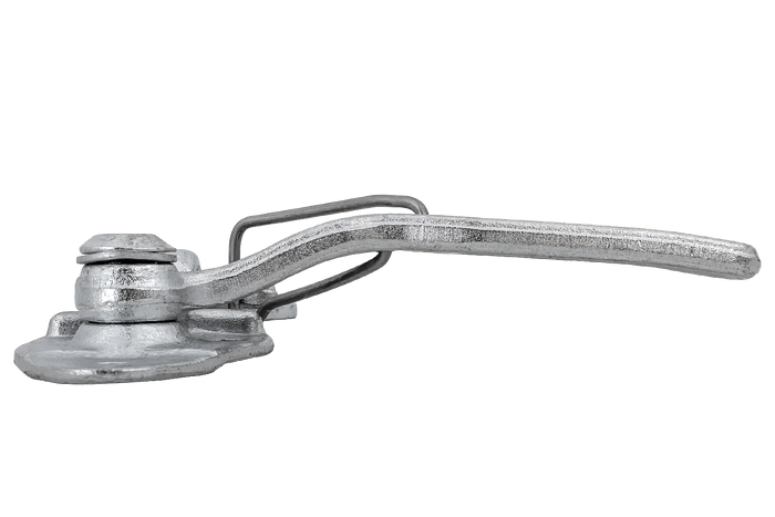 Pravé boční závěsné zařízení s upevňovacím prvkem WINTERHOFF WV 10-R + WVG 10-A, kompletní uzavření strany přívěsu