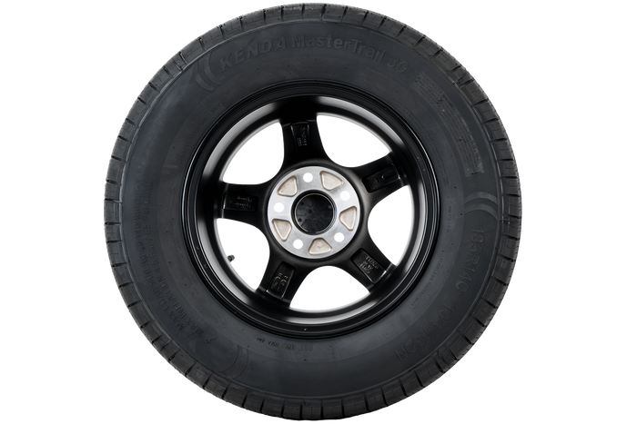 Vyztužené kolo přívěsu KENDA TYRE 185/80 R14C 104/102N HLINÍKOVÝ RÁFEK STARCO černý 5,5Jx14"H2 5x112 ET:30