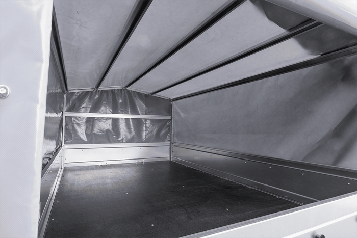 Jednonápravový přívěs 264x150 UNITRAILER GARDEN 265 KIPP s rámem H-800 a šedou plachtou