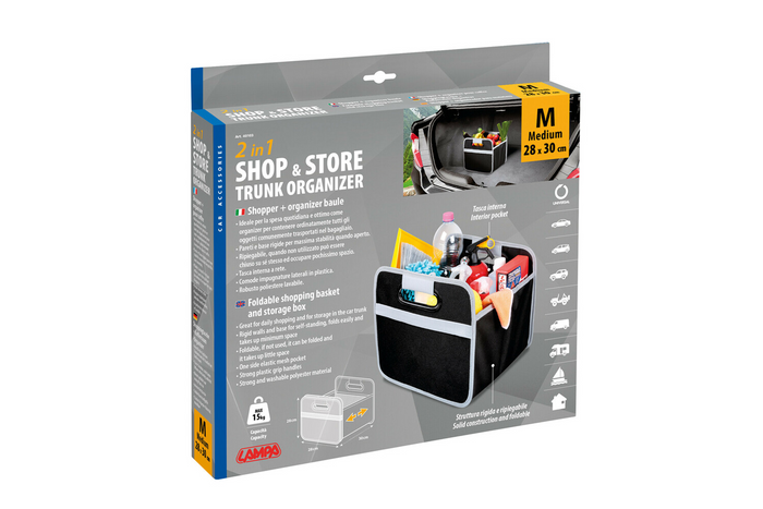 LAMPA Shop&amp;Store M organizér do auta skládací košík do kufru 32x27cm