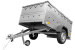 Lehký přívěs 200x125 UNITRAILER GARDEN 201 KIPP s bočnicemi BIS a šedou plachtou