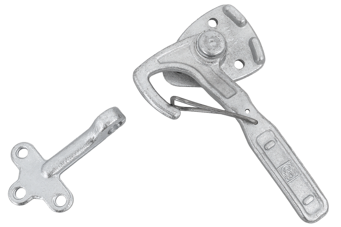 Levé boční tažné zařízení s upevňovacím prvkem WINTERHOFF WV 10-L + WVG 10-A, kompletní uzavření strany přívěsu