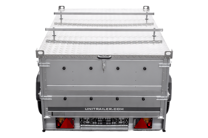 Jednonápravový přívěs na pružinách 230x125 UNITRAILER GARDEN 230/R KIPP s bočnicemi BIS a hliníkovou plachtou