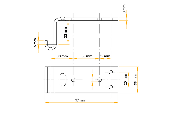 Držák bočního tažného zařízení WINTERHOFF BVG 70-A pro boční tažné zařízení přívěsu