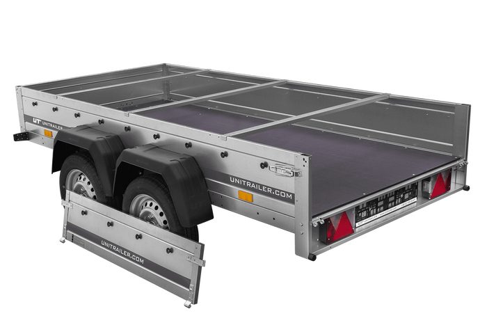 Dvounápravový přívěs 264x125 UNITRAILER GARDEN 264/2 KIPP s rámem H-0 a modrou plachtou