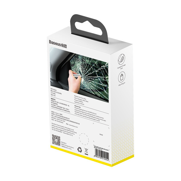 BASEUS Sharp Tool 2v1 bezpečnostní sklo Hammer Life pásový nůž