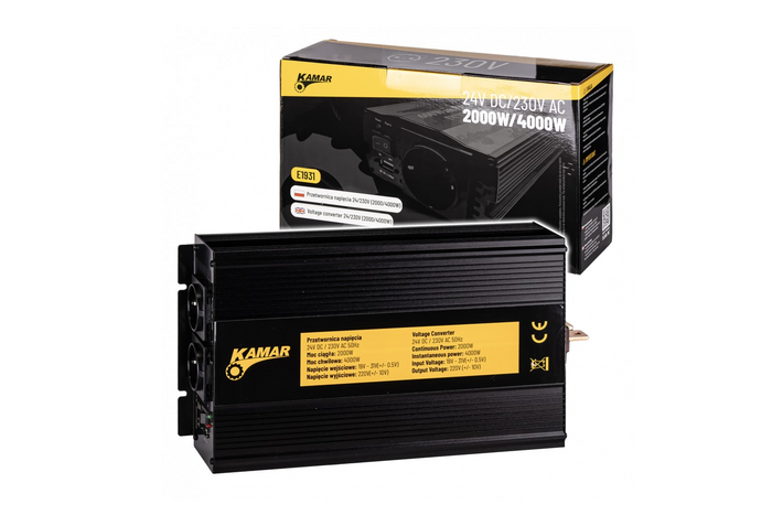 Měnič napětí 24V/230V (2000/4000W) KAMAR E1931