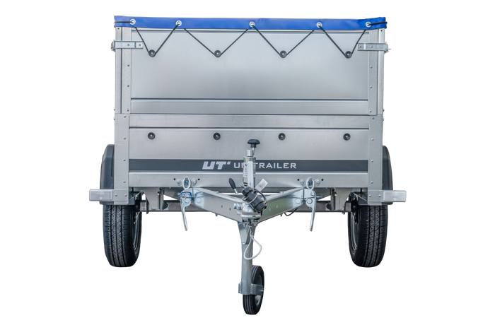 Jednonápravový přívěs 200x106 UNITRAILER GARDEN 200 KIPP s bočnicemi BIS a modrou plachtou