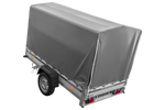 Přívěs za auto s hliníkovými bočnicemi 230x125 Unitrailer Garden 230 KIPP ALU s rámem H1100 a šedým krytem