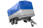 Lehký přívěs 264x150 UNITRAILER GARDEN 265/2 KIPP s bočnicemi BIS, rámem H-800 a modrým krytem