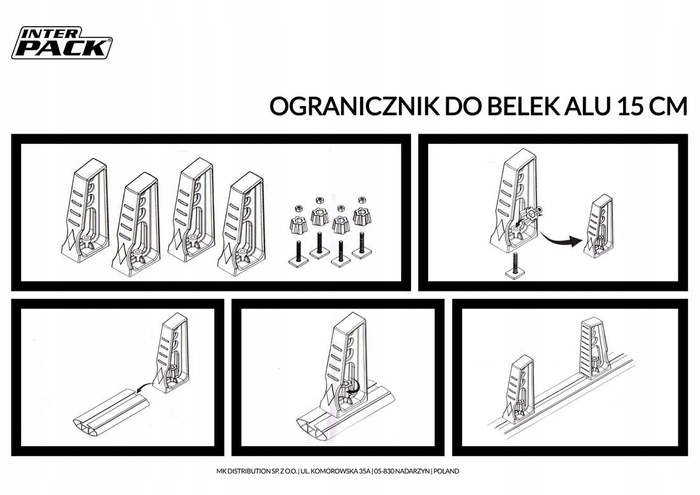 Omezovač zatížení pro hliníkové nosníky (výška - 15 cm)