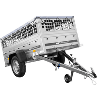 Přívěs Garden Trailer 200 KIPP s síťovanými bočnicemi a šedou plachtou