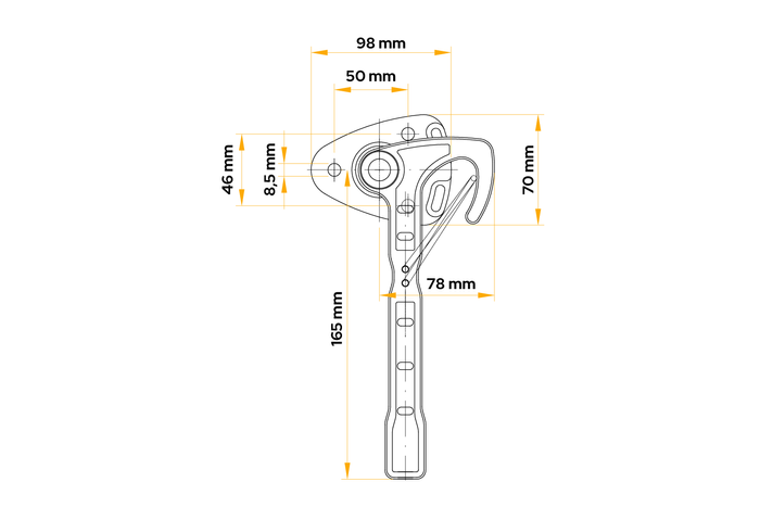 Pravý boční hák pro přívěs WINTERHOFF WV 20-R