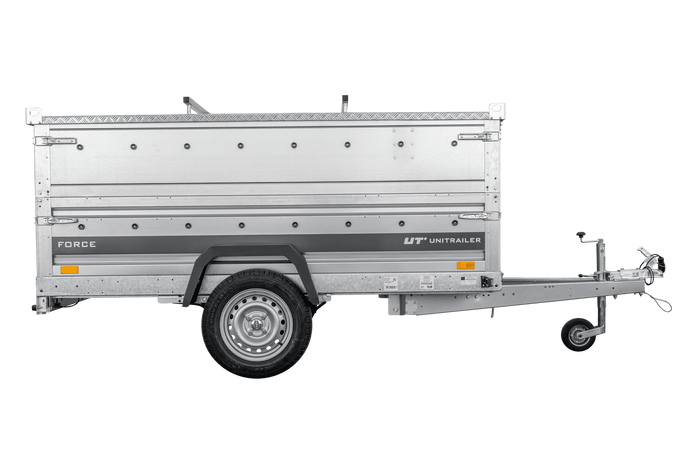 Jednonápravový přívěs na pružinách 230x125 UNITRAILER FORCE 230/R KIPP s bočnicemi BIS a hliníkovou plachtou