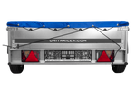 Přívěs za auto na pružinách 200x125 UNITRAILER GARDEN 201/R KIPP s rámem H-0 a modrým krytem