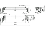 AL-KO COMPACT brzděná náprava pro přívěs / odtahový vůz 1350kg 1450mm 1900mm 5x112