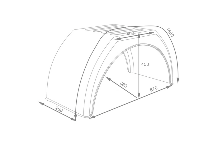 Blatník přívěsu 14-17" DOMAR DK3110 plochý podběh 870/260 mm