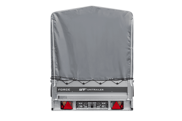 Jednonápravový přívěs na pružinách 264x125 UNITRAILER FORCE 264/R KIPP s rámem H-1100 a šedým krytem