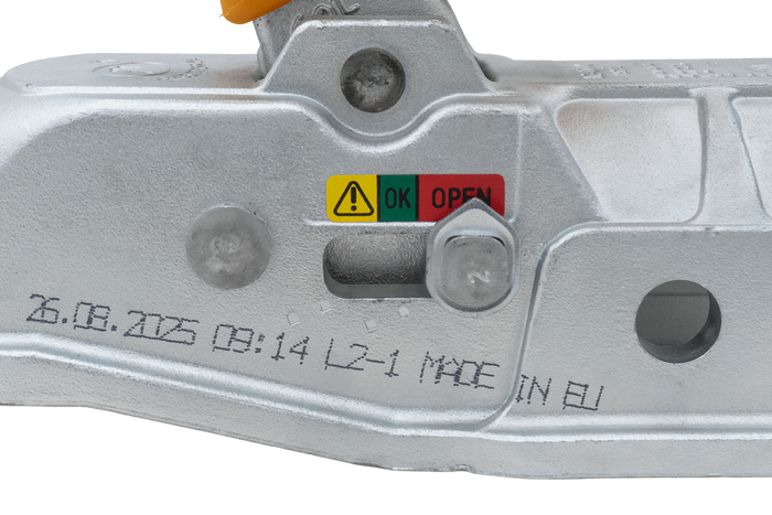 Kulové tažné zařízení STEELPRESS BC-3500E-00-02+SD pro přívěs o hmotnosti 3500 kg s ojí z litinové trubky o průměru 60,5 mm