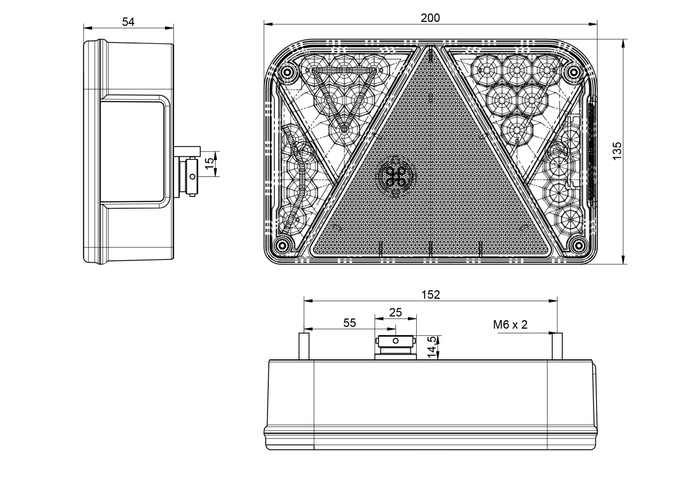 DOBPLAST DPT35 LED zadní světlo 5 funkcí pravé