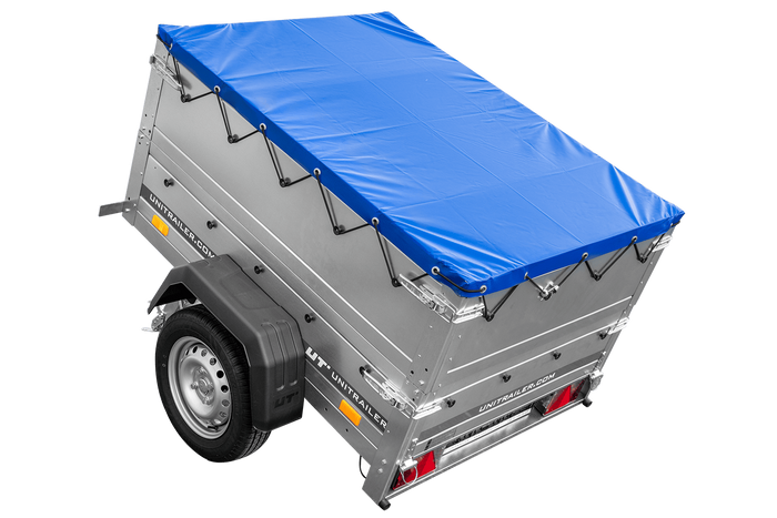 Lehký přívěs 150x106 UNITRAILER GARDEN 150 KIPP s bočnicemi BIS a modrým krytem