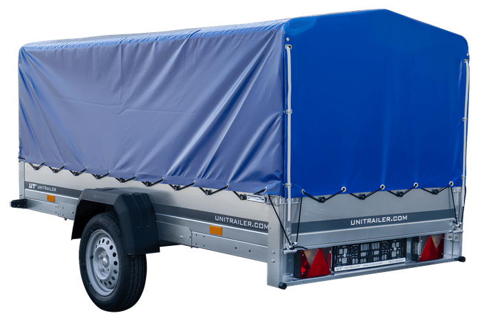 Lehký přívěs 264x125 UNITRAILER GARDEN 264 KIPP s rámem H-800 a modrým krytem