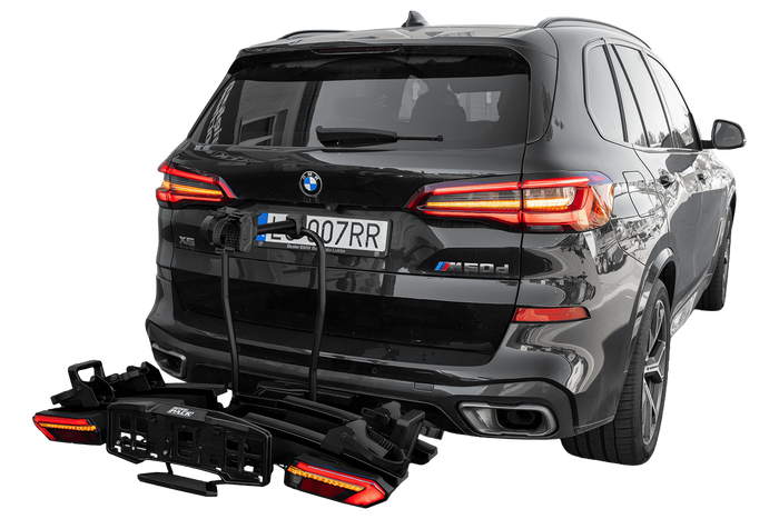 Inter Pack Velox 2 LED - skládací nosič kol na tažné zařízení pro 2 kola s LED světly (černý)