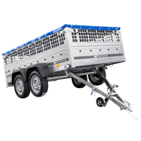 Lehký přívěs 264x150 UNITRAILER GARDEN 265/2 KIPP s pletivovými bočnicemi, rámem H-0 a modrým krytem