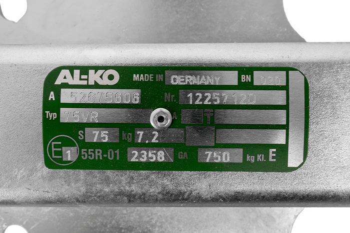 Kulové tažné zařízení AL-KO AK7 75VR pro přívěs o hmotnosti 750 kg s ojí typu V