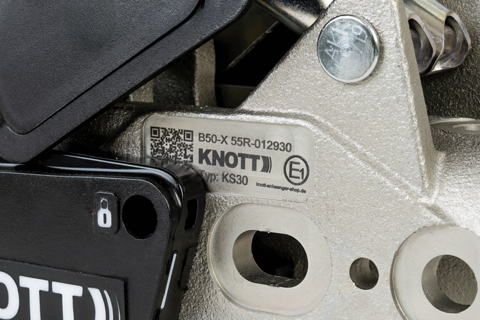 Tažný kloub KNOTT KS30 se stabilizátorem pro přívěs 3000 kg s 50 mm trubkovou ojí