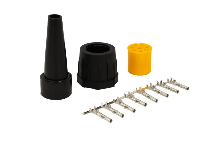 8kolíkový konektor MANTES žlutý bajonet vlevo